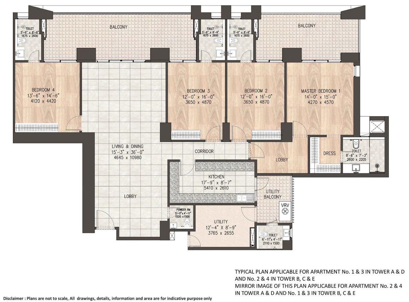 Typical 4 BHK Plan