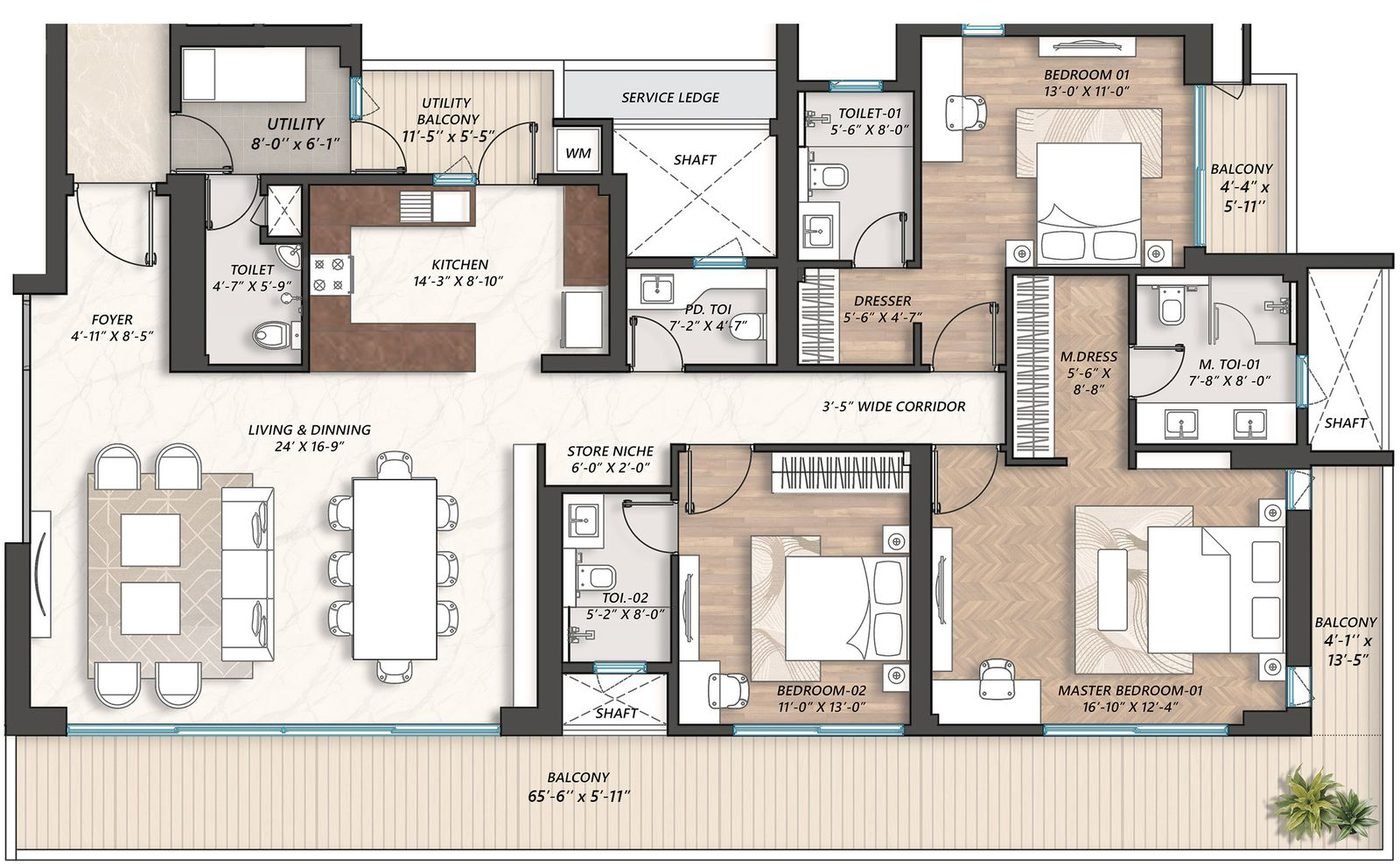 4 BHK — Type A