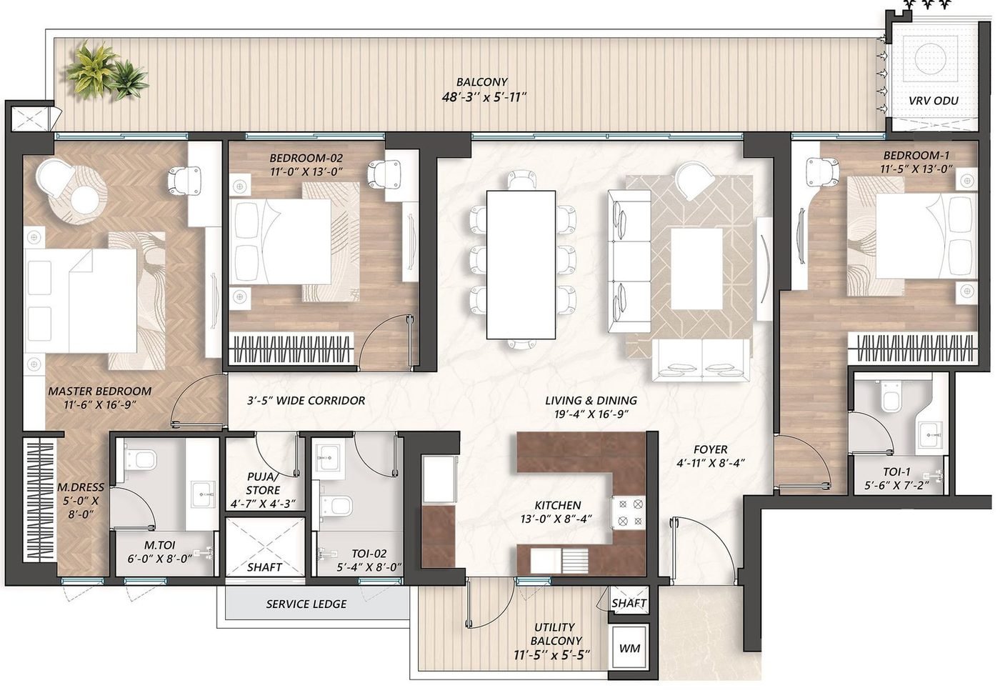 4 BHK — Type D