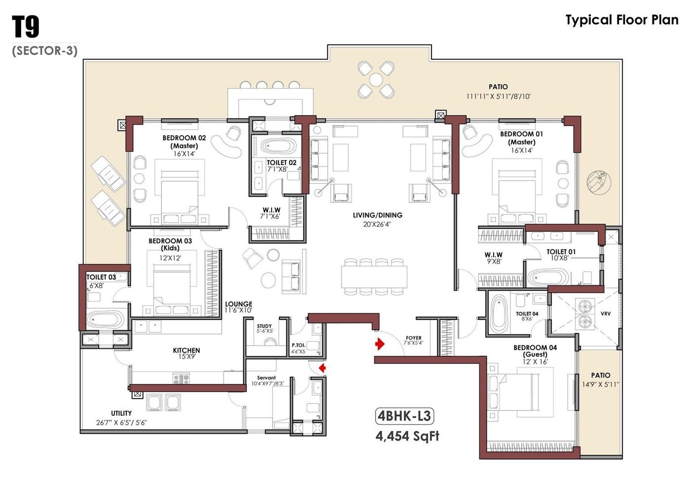 4 BHK · 4,454 sq ft