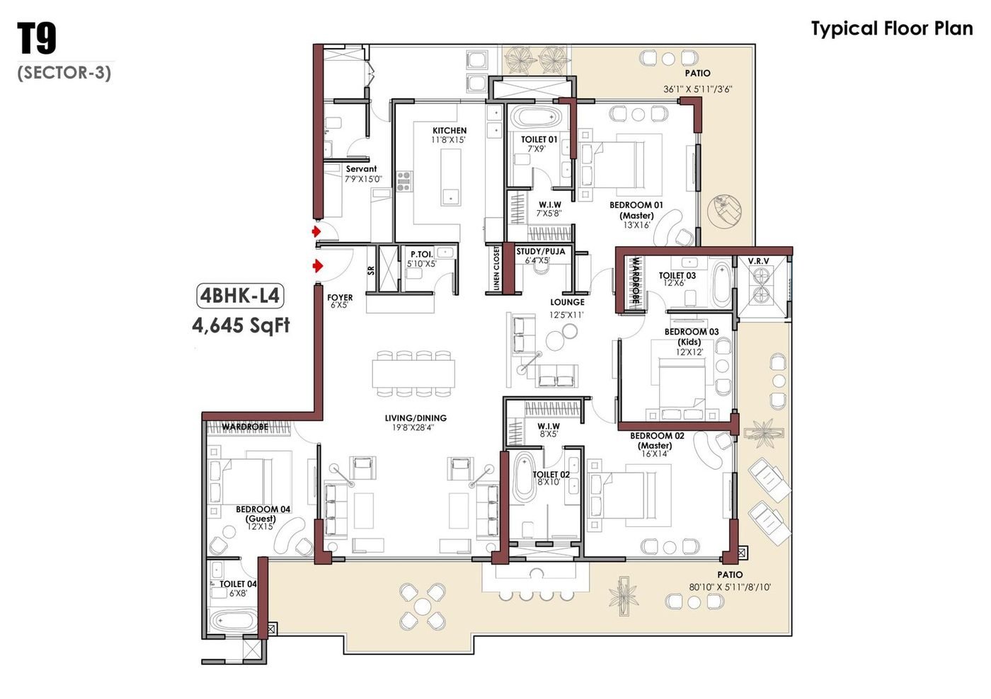 4 BHK · 4,645 sq ft